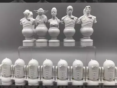 Futuristic Sci-Fi Chess Set 3D print model