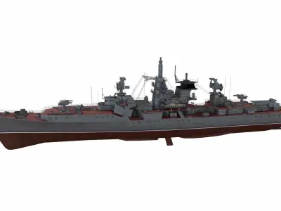 Kresta 2-class cruiser Low-poly 3D model