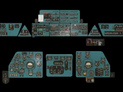 Mi-8MT Mi-17MT Panels Boards English Low-poly 3D model