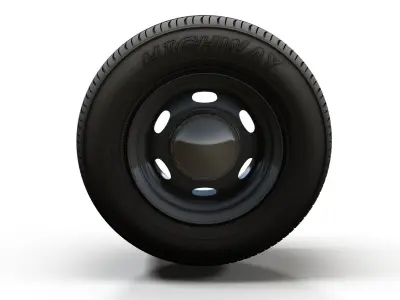 Police car wheel 3D model