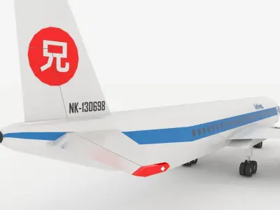 Airplane 767 Stylized low poly Low-poly 3D model