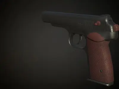 Stechkin APS pistol Low-poly 3D model