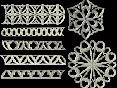 Gothic ornaments 46 Low-poly 3D model
