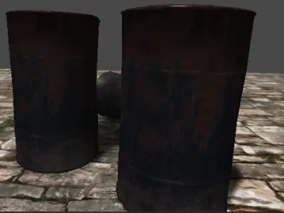 Rusty barrel Low-poly 3D model