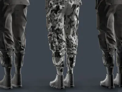 Military Girl V2 Low-poly 3D model