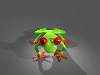 3d frog with eyes Low-poly 3D model