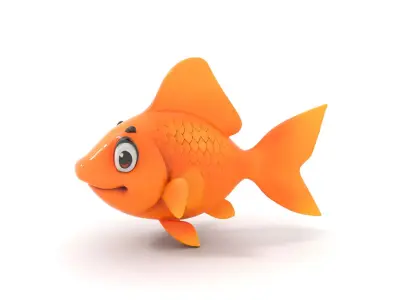 Cheerful Orange Goldfish model pack Low-poly 3D model