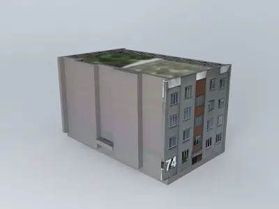 Western housing 74 társasháza- Bytovka č.74 Free 3D model