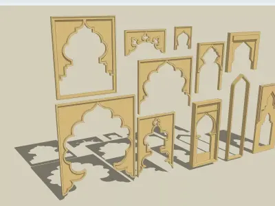 ARCH 3d islamic doors and windows Low-poly 3D model