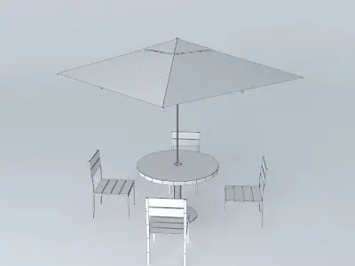 Set table and chairs Technicolor Tidelli Free 3D model