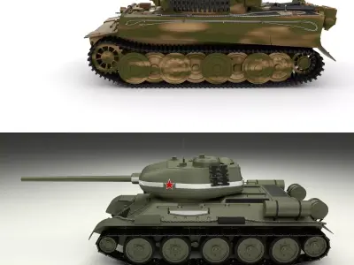 T34-85 Tiger Tank Late Pack 3D model