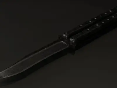 Balisong - Butterfly Knife Low-poly 3D model
