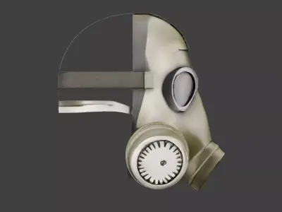 Gas mask Low-poly 3D model 16