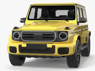 Yellow Luxury Electric Off Road SUV Simplified 3D model