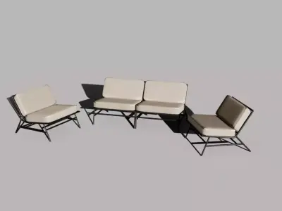 Outdoor Chair Set 3D model