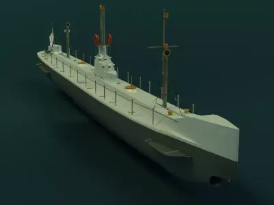SMS U1 u boat Tex Low-poly 3D model