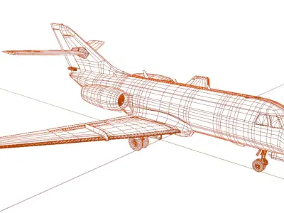 Dassault Falcon 20 - ELINT or ECM aircraft - the MYSTIC Low-poly 3D model