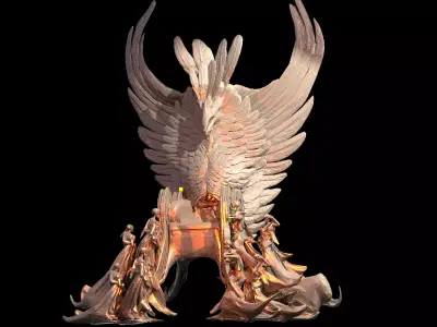 Dantes Inferno Ghost Throne 2 Low-poly 3D model