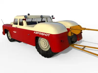 MAZ-541 aircraft tug Low-poly 3D model