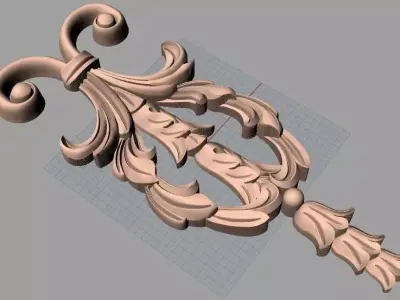 Furniture decorative flower 3D STL model used for CNC E028 3D model