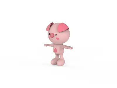 Character012 Pig Animal  Low-poly 3D model