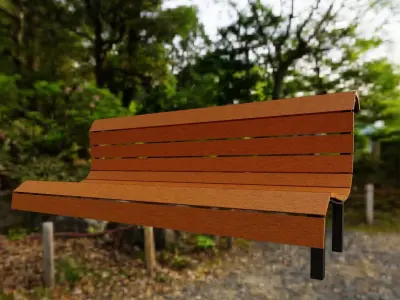 bench Low-poly 3D model 16