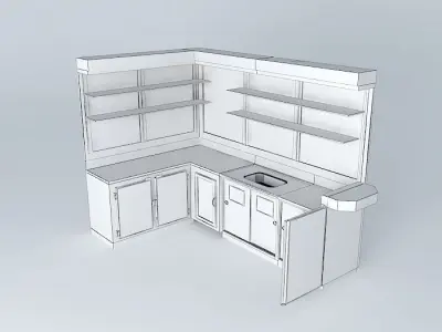Kit127 Counter Total wall in L by Alex Marques Free 3D model