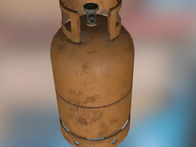 Gas bottle Low-poly 3D model