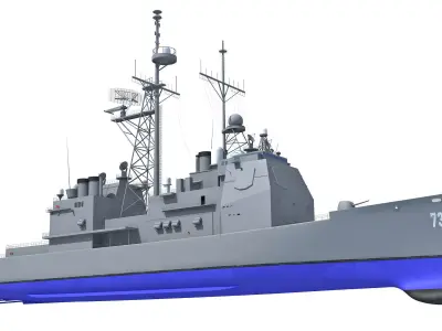 USS Port Royal Missile Cruiser 3D model
