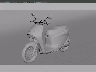 Electric vehicle Scooter Ebike moto ride motorcycle 3D model