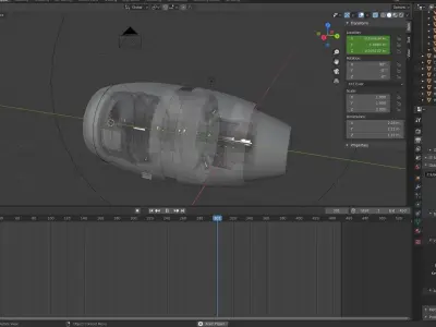 boeing 767 engine animated Low-poly 3D model
