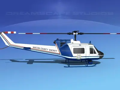 Bell 204 Macon County Sheriff 3D model