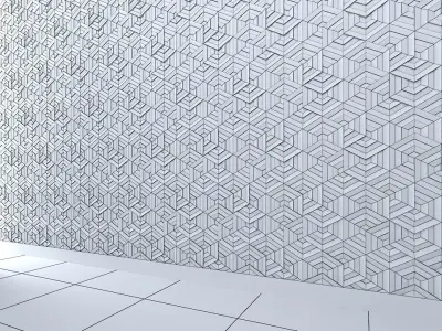 3d wall panel Free low-poly 3D model