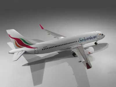 Sri Lankan Airlines airbus a320neo 3D model Low-poly 3D model