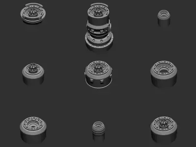 Mechanical Cylinders 3D model