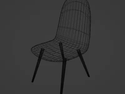  Table and chairs set Free low-poly 3D model