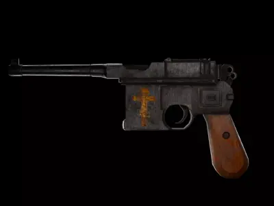 Steampunk Holy Mauser C96  Modular Weapon  Low-poly 3D model