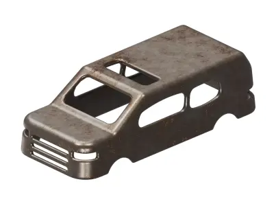 Rusty Passenger Car Frame 3D model