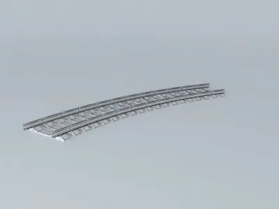 Eco Rail Track Short Curve Concrete Sleepers Free 3D model