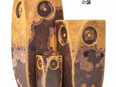 Owl Family Sculpture 3D model