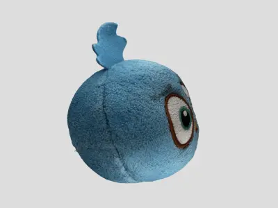 Blue Angry Birds Plush Toy 3D model