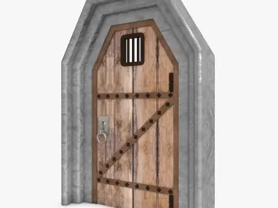 Medieval Wooden Door 3D model