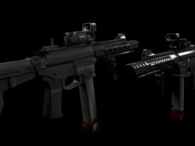 M4 carabine  Low-poly 3D model