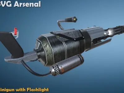 Minigun - HQ Low-poly 3D model