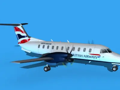 Embraer EMB120 British Airways 3D model
