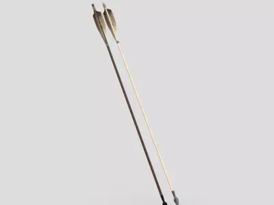 Wooden Arrow 3 Low-poly 3D model