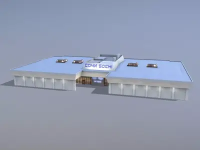 Airport Terminal URSS Terminal New VIP Low-poly 3D model