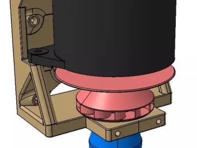 Water turbine with 12VDC Generator 230-1150 Watt 10-30 m head 3D print model