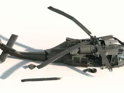 Black Hawk Wreck 3D model