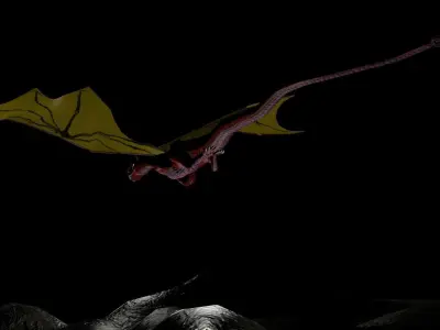 Low Poly Rigged Dragon Low-poly 3D model